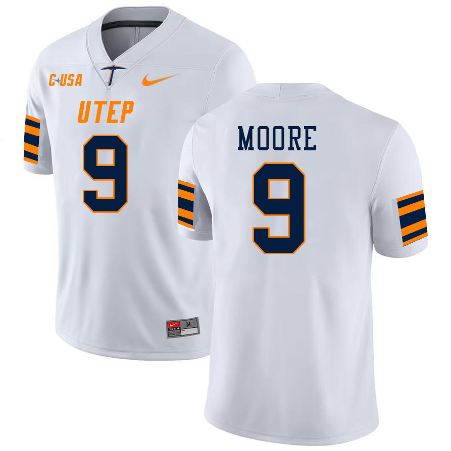 Men-Youth #9 Trez Moore UTEP Miners 2023 College Football Jerseys Stitched Sale-White